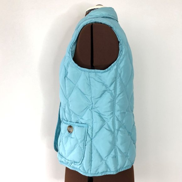 Talbots Petite Light Blue Down Filled Puffer Vest - Picture 2 of 5